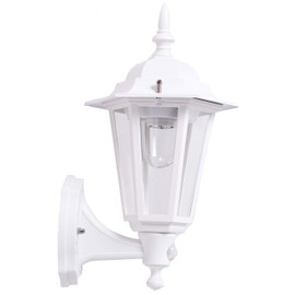 Maxsa 49719 Battery-Powered LED Motion-Activated Outdoor Wall Sconce-White-8.5" x 6" x 13