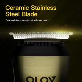 OLOV CYBER Beard Trimmer for Men, 17-in-1 Mens Grooming Kit with 6 Trimmer Heads, Cordless Hair Clippers Rechargeable with Charging Dock, IPX7 Waterproof Wet Dry Use for Body Face Nose & Mustache