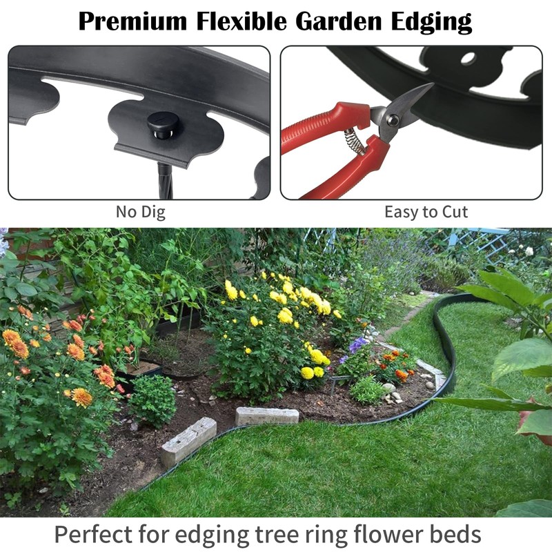 Yonroik No Dig Lawn Edging Kit,Landscape Edging with Stakes fit