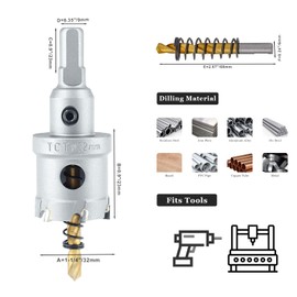 Luomorgo 1-1/4" 32mm TCT Carbide Hole Saw Tungsten Carbide Tipped Hole Cutter with 2 Pcs Titanium-Plated Pilot Drill Bit for Metal Iron Steel Wood Plastic