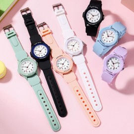 Women's Analogue Quartz Watch Waterproof Arabic Numerals Easy Read Minimalist Nurse Watches for Ladies Girls Luminous Casual Design Colorful TPU Strap Womens