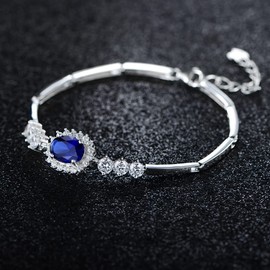 JIANGXIN Princess Diana Princess Design, For Lover, Wedding, Birthday, Anniversary, Gift Wrapping, Silver, Sapphire