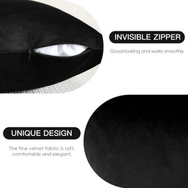 JOTOM Soft Velvet Decorative Throw Pillow Covers 24x24 Inch Solid Square Cushion Covers 60x60 cm Pillowcases Cushion Case for Sofa Couch Living Room Bedroom Home Decor Set of 2 (Black)