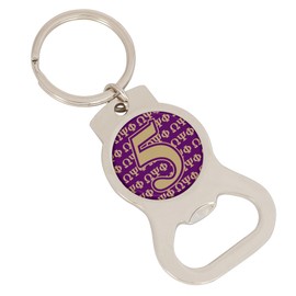 Desert Cactus Omega Psi Phi Bottle Opener Keychain Line Number Cross Over OPP Omega Man D9 Divine Car Keys (Silver Bottle Opener #5)