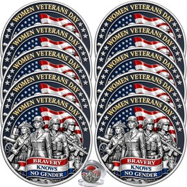 Women Veterans Day Commemorative Coin, Bravery Knows No Gender Military Challenge Coin, Female Service Members Collectible Token, Gift for Veterans (A-10PCS)