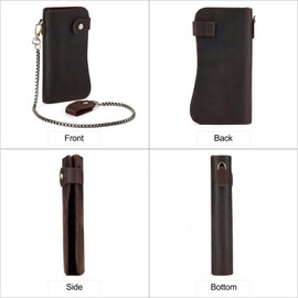 JOYIR Vintage Genuine Leather Biker Wallets for Men with Chain,RFID Blocking Long Wallets for Money, Credit Cards