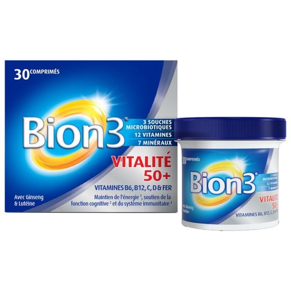 Bion 3 Senior Vitalité 50+ Vitamines B6, B12, C, D & Fer, 30 tablets