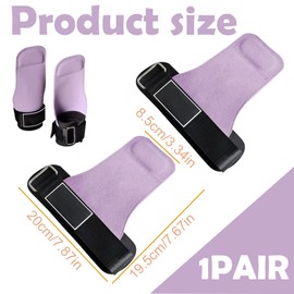 Ptenzor Adjustable Light Purple Weightlifting Wrist Straps, Cowhide & Neoprene Padded Grip for Deadlifts, Powerlifting, Pull Ups