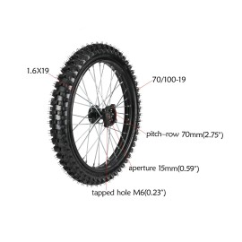 Unbranded 1.6x19 70/100-19'' Front Wheel Rim Tire for Motocross Apollo SSR SDG 140cc 160cc