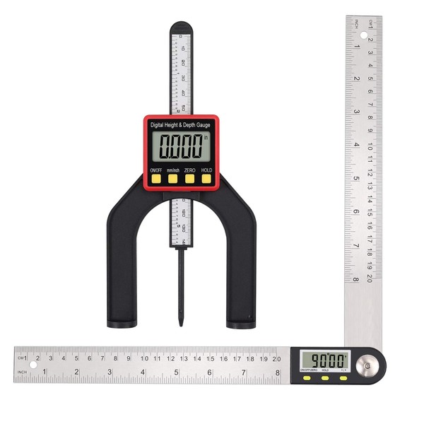 Neoteck 200 mm Digital Protractor Ruler + 80 mm Digital