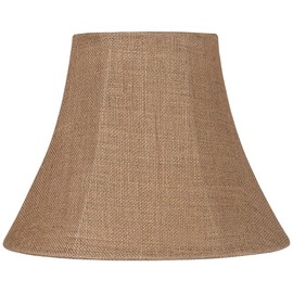 Natural Burlap Large Bell Lamp Shade 7" Top x 14" Bottom x 10.5" High (Spider) Replacement with Harp and Finial - Springcrest