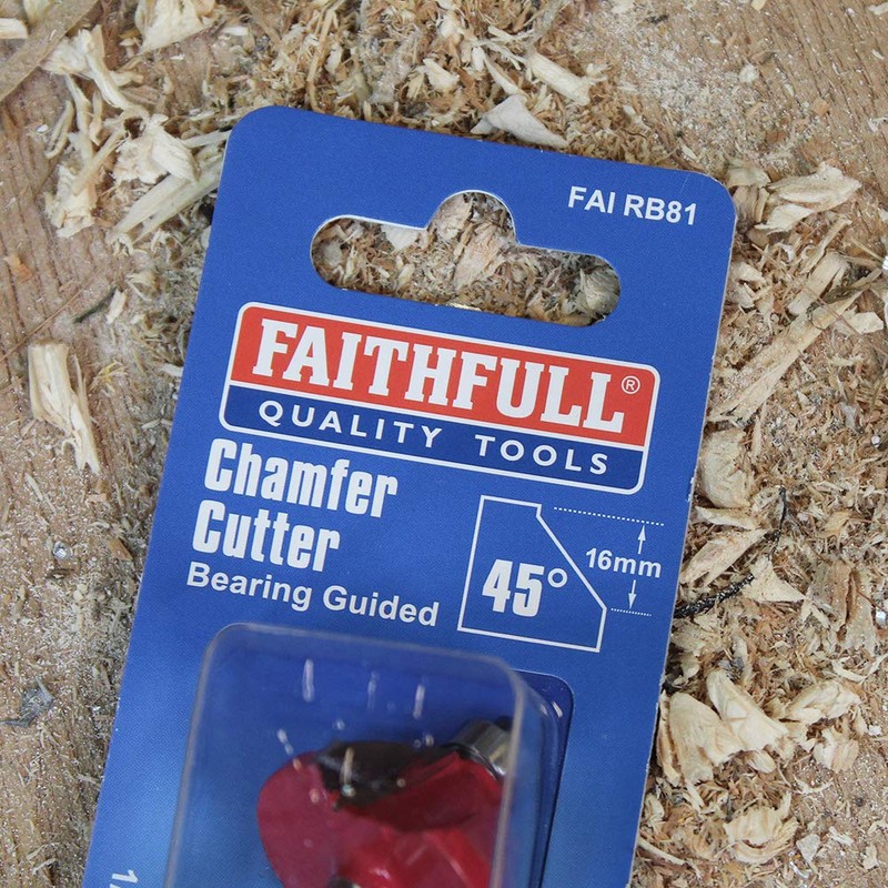 Faithfull FAIRB81 Router Bit TC 45 Degree Chamfer 1/4in