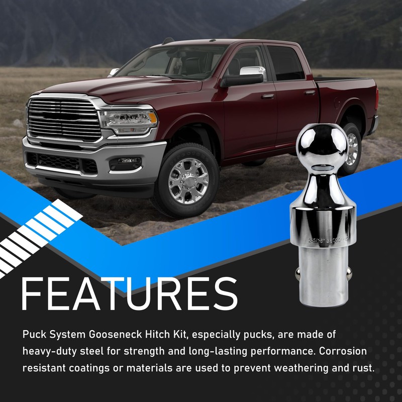 YzusGomumu 60638 Gooseneck Hitch Ball Puck System Gooseneck Hitch Kit