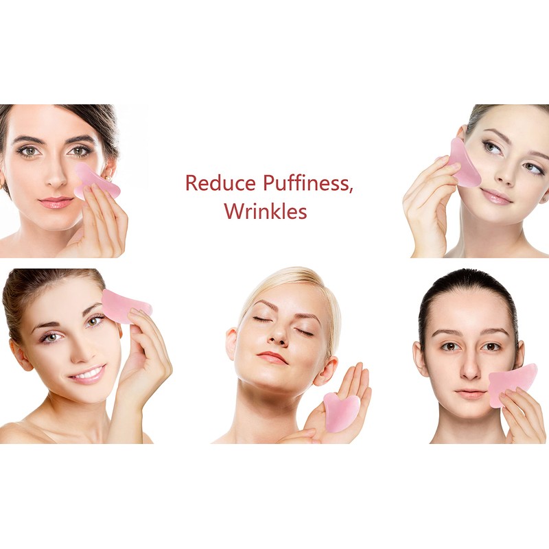 Mina Heal Rose Quartz Gua Sha and Jade Face Roller