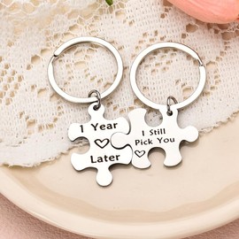 Sisadodo Anniversary Wedding Gifts for Couple Christmas Birthday Gifts for Girlfriend Boyfriend 1 Years Later Keyring and I Still Pick You Keychain for Wife Husband Wedding Gifts for Couple keyrings 2