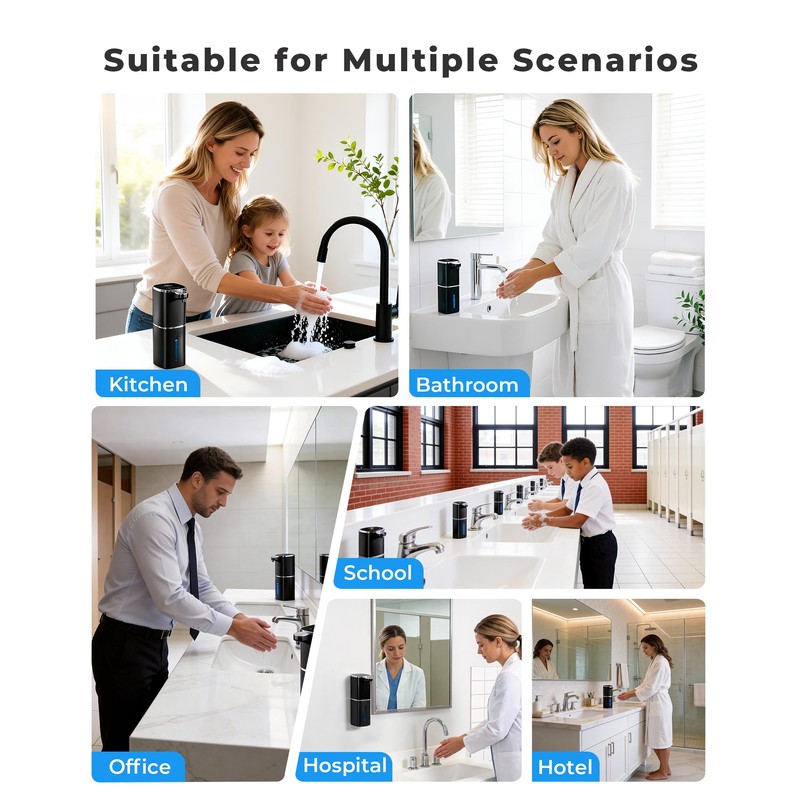 Automatic Foaming Soap Dispenser Touchless, USB Rechargeable