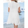 CUPSHE Women's Swimsuit Coverup Button Down Ruffle Beach Cover Ups