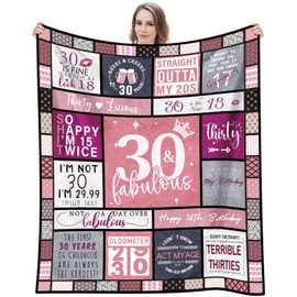 VivaJoy 30th Birthday Gifts For Women - 30th Birthday Gifts Throw Blanket 60"X50", Presents For Female 30th Birthday, 30th Birthday Gift Ideas For Her, Wife, Friend, Mum, Sister