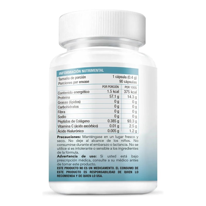 BIO B Colágeno Hidrolizado 90 Cápsulas Veganas Ácido Hialurónico Vitamina