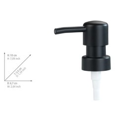 WENKO Replacement Pump Head for Soap Dispenser, Black, Round, Replacement Soap Pump for Soap Dispenser for Replacement, Made of Plastic, for Thread Diameter 28 mm