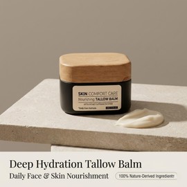 Beef Tallow Balm – Natural Grass-fed Tallow Skincare for Face & Body – Whipped Moisturiser with Honey & Frankincense – Deep Hydration for Dry Skin – Gentle Barrier Repair – Non-Greasy Nourishing 50g