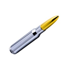 VMS Racing 50 Cal Caliber CHROME 24 KT CARAT GOLD TIP BULLET ANTENNA in Heavy Gauge CNC Machined Billet Aluminum Short Compatible with Jeep Wrangler TJ 97-06 1997-2006