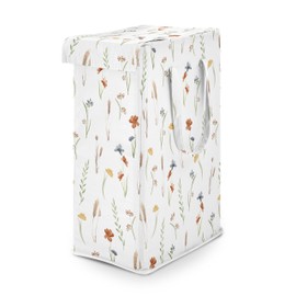 Sweet Jojo Designs Boho Floral Garden Flower Girl Laundry Hamper Foldable Dirty Clothes Basket with Handles for Baby Nursery Kid Bedroom Teen Bathroom Watercolor Bohemian Farmhouse Vintage Shabby Chic