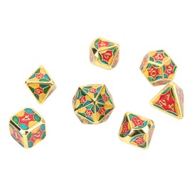 Metal Dice Set Aluminum Alloy Digital Geometry Dazzling Board Game Polyhedral Dice for Role Playing Games