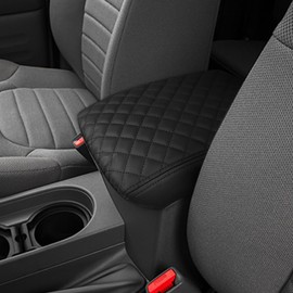 DEYTOP Center Console Cover for Nissan Frontier 2005-2021 Car Armrest Cover for Nissan Xterra 2005-2015 Accessories Anti-Scratch Leather Armrest Protector (Black with Pad, 2005-2021)
