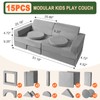 snow mini Modular Kids Play Couch 15PCS, Convertible Toddler Floor