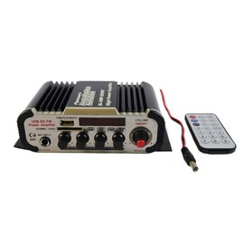 2 Channel Stereo PA Mini Amplifier Bluetooth USB SD Card FM Radio MP3 Audio