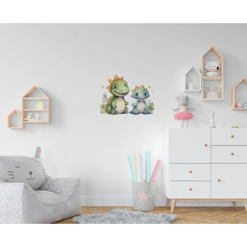 Adorables Calcomanías De Pared De Dinosaurios Para Guardería