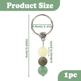 EnweiBingshi Crystal Keyring, Natural Crystal Keychain, Good Luck Key chain Gifts for New Beginnings, Inspirational Encouragement Gift for Women Men Family Friends Divorce New Job