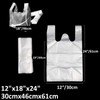 Lianpak FlexTech white clear Vest Carrier Bags (100, 12"x18"x24")