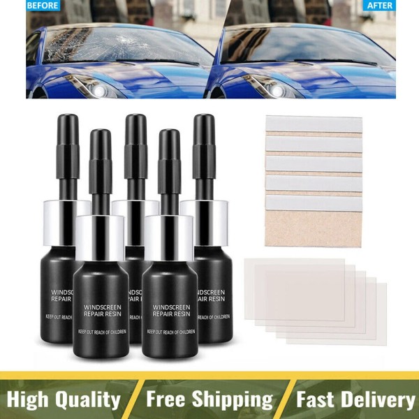 Konsait 5pc Auto Glass Nano Repair Fluid 3ml/Bottle Car Windshield