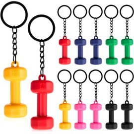 Tondiamo 12 Pcs Gym Dumbbells Keychain Workout Fitness Gift for Gym Lovers Colorful Charm for Women Handbag Purse Backpack Accessories