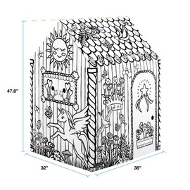 Bankers Box at Play Color in Unicorn Playhouse, Cardboard Playhouse and Life Size Craft Activity for Kids and Families