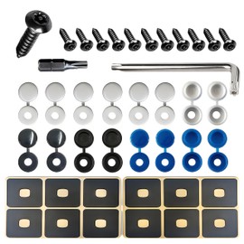 Anti Theft Number Plate Screws Set, License Plate Screws Fitting Kit, M6 Stainless Steel Car Number Plate Screws and Caps Set, for Cars and Motorcycles