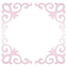 uxcell 4 Pcs Seif-Adhesive Wall Sticker Mirror Decals, Acrylic Hollow Mirror Tiles Sticker Applique Corner Hollow Stickers for Home Room Background Decoration, Purple (15x15cm)