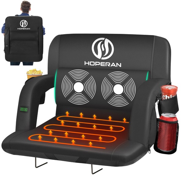 HOPERAN 23" Massage Heated Stadium Seats for Bleachers with Back