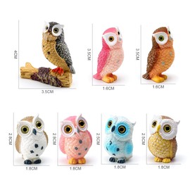 MosQler Ideen mit Herz Decorative Figures, Owls, Various Sizes, Decoration for Living Room, Bedroom or Office, Pack of 7