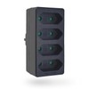 feletec 4-Way Socket Adaptor 4x Euro, Black, Multiple Plug, Multiple