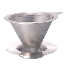 HARIO DMD-01-HSV Double Mesh Metal Dripper, 1-2 Cups, Hairline Silver