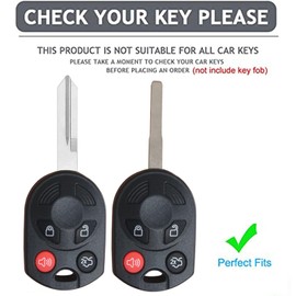 AIOEUOIA for Ford Key Fob Shell Remote Key Fit for Ford C-Max Edge Escape Expedition Explorer Five Hundred Flex Focus Freestyle Fusion Mustang Taurus Transit Connect (4 Buttons Black-Red)