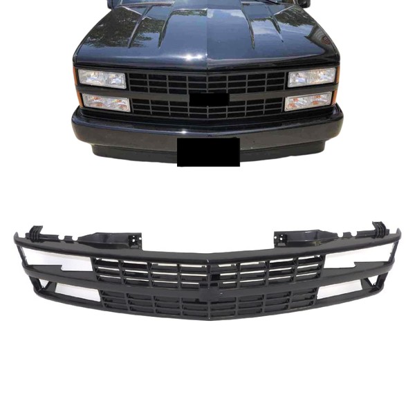 Perfit Liner Front Black Grille Grill Compatible With 88-93 CHEVY C10 C/K 1500 2500 3500 Pickup Truck Blazer SUV Fits Early Design GM1200228 15615108
