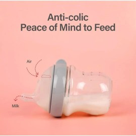 Haakaa Natural Glass Baby Bottles for Breastfeeding, BPA Free 5 oz.