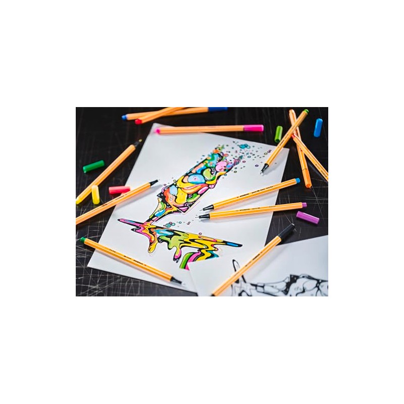 STABILO ARTY – Pack de 36 Rotuladores 18 Fineliner point 88 0.4 mm