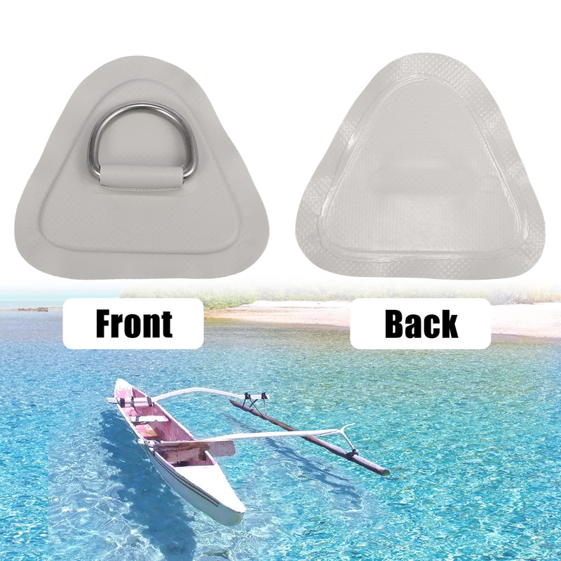 X AUTOHAUX 4pcs D Ring Patch PVC Stainless Steel Triangle