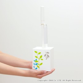 OKA Pair Plants Toilet Brush with Case, White