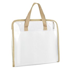 Valtiner Expanding File Folder with Handle, 13 Pockets Transparent Accordion File Organizer, A4 Letter Size Portable Document Receipt Organizer for Office School Supplies (Khaki)